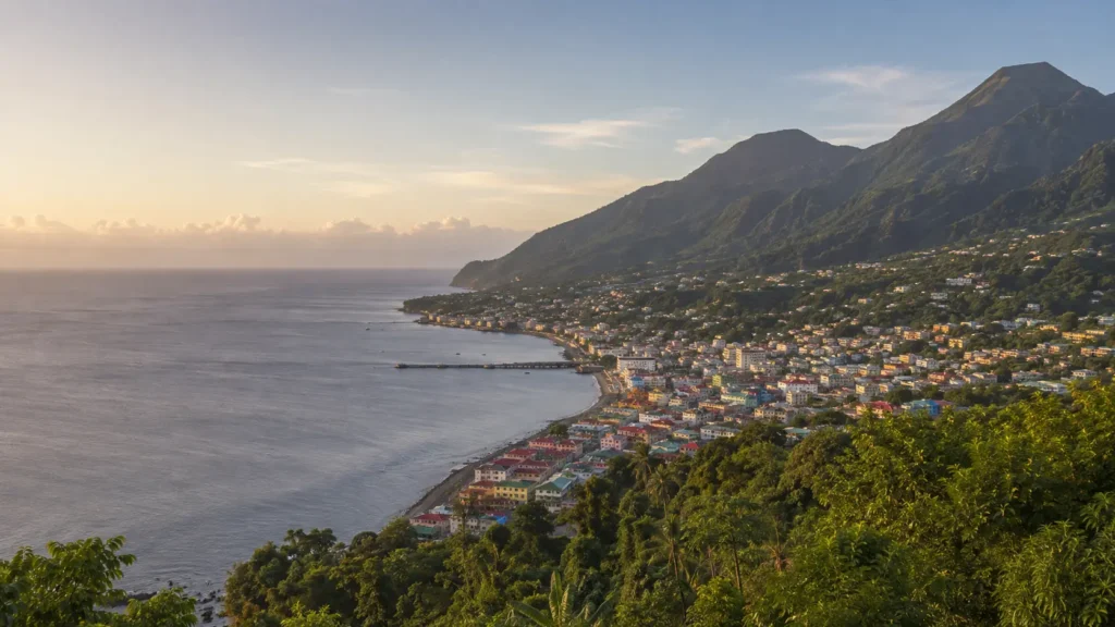 Dominica landscape and local island scenery